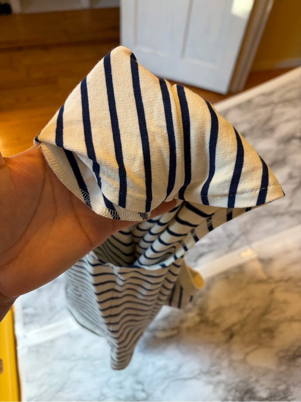 J. Crew Navy and White Striped Muscle Tee 100% cotton size L - Picture 8 of 8